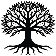 Tree vector silhouette Single collection 