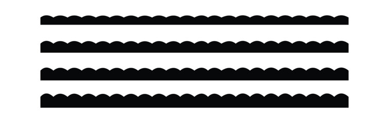 Scalloped edge borders and dividers. Simple scalloped border