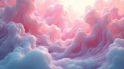 Fluid pastel swirls with dreamy ethereal atmosphere