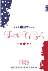 Happy 4th of July USA Independence Day Handwritten Typography USA Abstract Flag Template