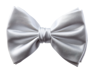 Elegant white bow tie fashion accessory product minimalist design isolated on transparent background, png