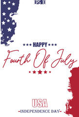 Happy 4th of July USA Independence Day Typography Text Lettering USA Abstract Flag Template