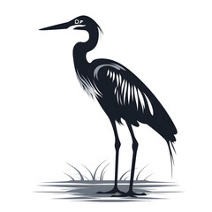 Fototapeta premium great blue heron silhouette