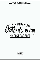 Happy Father's Day Typography Text Element Vertical Template