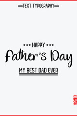 Happy Father's Day Modern Hand Lettering Text Vertical