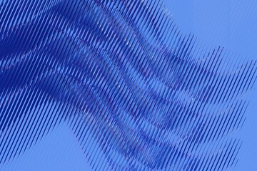 Obraz premium Abstract digital artwork featuring a stylized hand-like form rendered in shades of blue with diagonal lines and subtle sparkle, set against a solid light blue background. 
