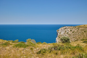View of the Mediterranean Sea from Sant Antoni cape viewpoint