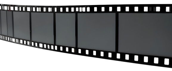 Obraz premium Black 35mm Film Strip with Blank Frames – Transparent Background PNG.