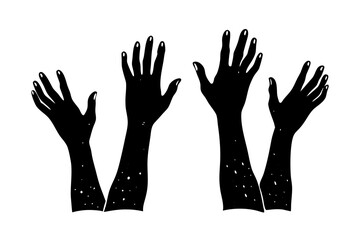 Obraz premium Upward Hands, Reaching, Vector