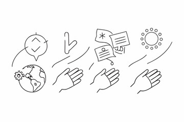 Fototapeta premium Positive Hands Featuring Global Connection and Ideas
