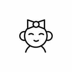 baby girl head  icon sign vector