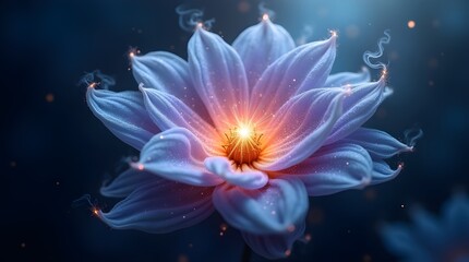 Celestial Nebula Flower – Swirling Cosmic Mist & Luminous Star Core