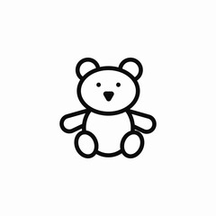 teddy bear toy icon sign vector