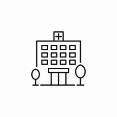 hospital building icon icon sign vector