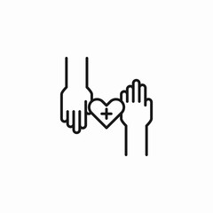helping hands heart icon sign vector