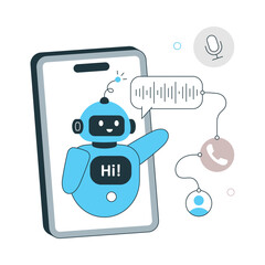 Ai Calling Vector illustration. EPS 10 File