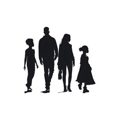 family of 4 silhouette