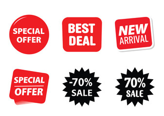 Collection of sale offer badges Bundle for promotional marketing campaigns and discounts