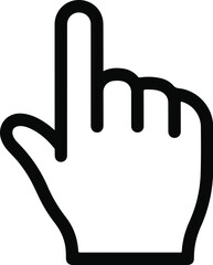 Outline Hand Icon Pointing Upwards for User Interface and Digital Navigation