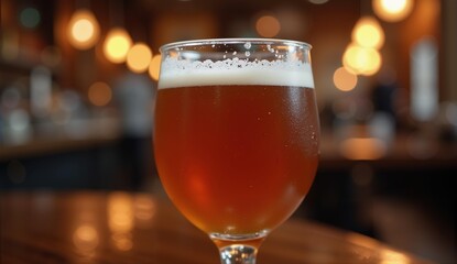 A detailed image of a delicious craft beer in a pub setting, highlighting texture and ambiance., ultra detailed, 8k resolution, HDR, professional