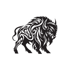 Minimalist American Bison SVG Silhouette with Clean Solid Lines for Cricut Projects Stickers Shirts Decals and Laser Cutting