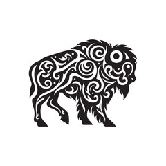 Fototapeta premium Minimalist American Bison SVG Silhouette with Clean Solid Lines for Cricut Projects Stickers Shirts Decals and Laser Cutting