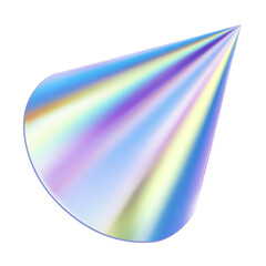 Holographic geometric shape object. Realistic geometry element for design.