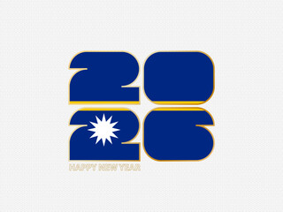 Abstract numbers 2026 with flag of Nauru.