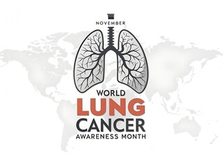 Lung cancer awareness design illustration, World lung cancer day design illustration, World Lung Cancer Day illustration isolated background