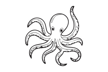 Obraz premium vector illustration of a octopus
