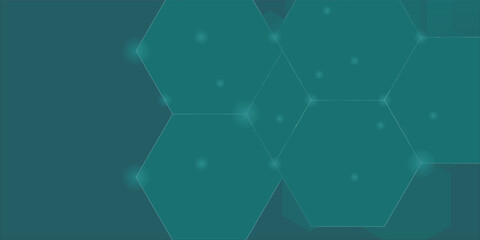 Abstract digital background featuring a geometric hexagonal grid pattern with glowing nodes and soft lighting effects. Ideal for use in technology eps 10