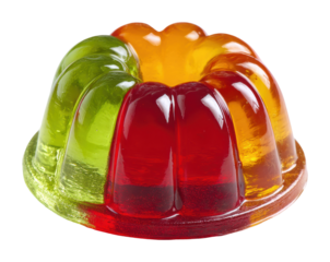 Colorful jelly dessert kitchen food bright top-down view. Isolated on transparent background, png. isolated on transparent background, png