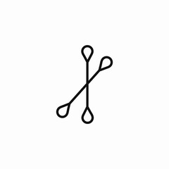 cotton swabs crossed icon sign vector
