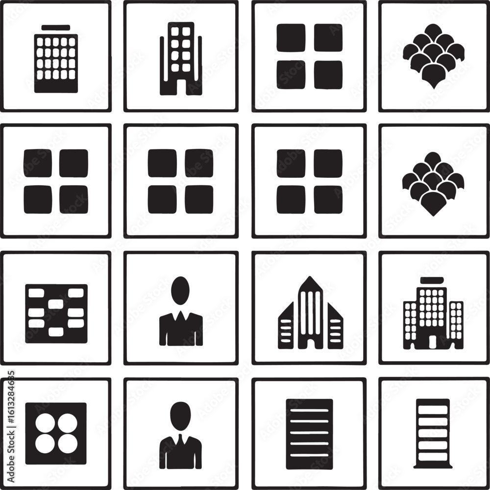 Poster abstract geometric shapes and lines with a distinctive silhouette design