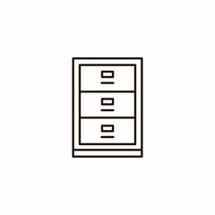 filing cabinet drawers icon sign vector