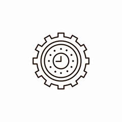 gear clock settings icon sign vector