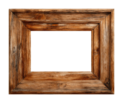 Showcase wooden frame. Isolated on transparent background, png. isolated on transparent background, png - Powered by Adobe