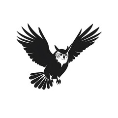 Obraz premium owl flying silhouette