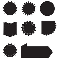 Price Tag label. Black label icon. set of tag badge. vector illustration design. banner ribbon symbol. star price tag. frame tag. 