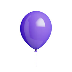 purple floating balloon, front view, subtle shadow