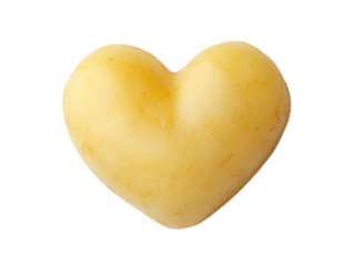 A single yellow heart shaped fruit isolated on a white background