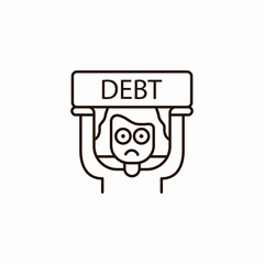 sad man debt icon sign vector