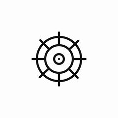 Obraz premium ship wheel direction icon sign vector