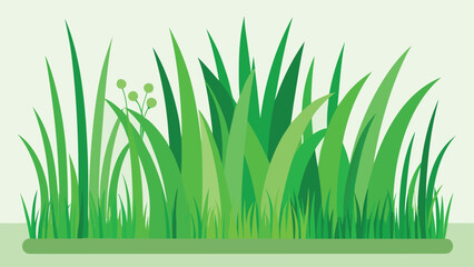 Vector art of vibrant green grass blades in a natural setting