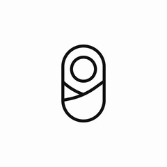 swaddled baby newborn icon sign vector