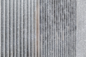 Gray background of steel plates in perspective. Steel plate texture, copy space
