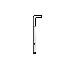 Walking cane icon for disability support, elder care and medical assistance