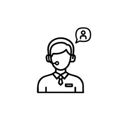  Support agent icon for helpdesk services, customer care and online chat