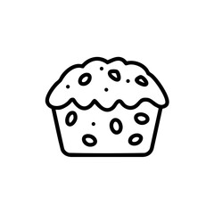 Holiday cupcake icon for festive menus, dessert apps and celebration design