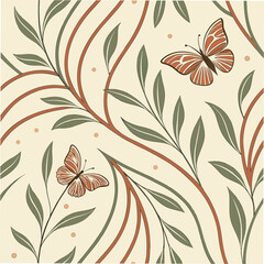 Organic Flowing Lines Seamless Pattern 